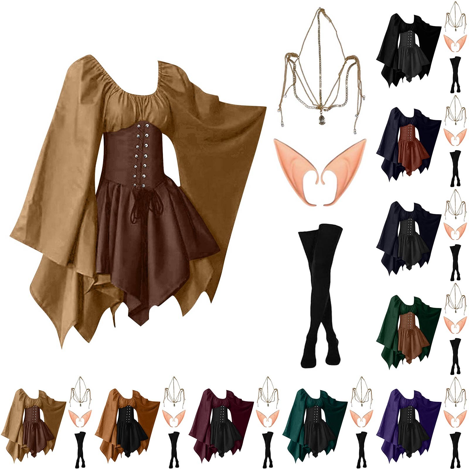 Vintage Fashion Dresses - Cadılar Bayramı Cosplay Saray Victoria Ortaçağ