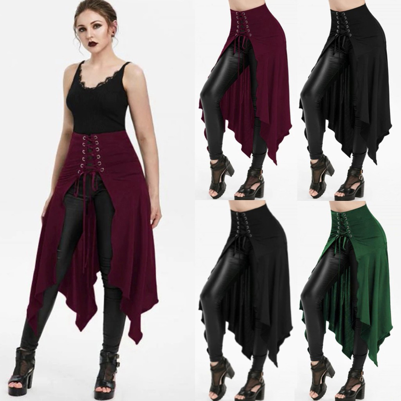 Gotik Etek Siyah Ortaçağ Vinta - Vintage Fashion Dresses incelemesi ve fiyatı